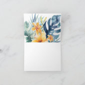 Tropische Bloemen Zomer Waterverf Bruiloft Bedankkaart (Binnen)