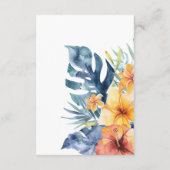 Tropische Bloemen Zomer Waterverf Bruiloft Informatiekaartje (Achterkant)
