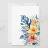 Tropische Bloemen Zomer Waterverf Koppels Douche Kaart (Achterkant)