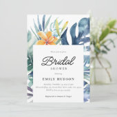 Tropische Bloemen Zomer Waterverf Vrijgezellenfees Kaart (Staand voorkant)