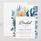 Tropische Bloemen Zomer Waterverf Vrijgezellenfees Kaart (Voorkant / Achterkant)