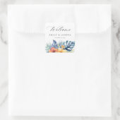Tropische Bloemen Zomer Welkom Bruiloft Vierkante Sticker (Tas)