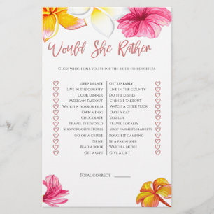 Tropische Bloemen Zou Ze Liever Bruidsfeest Flyer