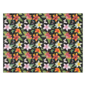 Tropische bloemen zwarte tablet tafelkleed (Voorkant (Horizontaal))