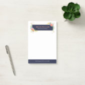 Tropische bloemen zwoegen goudlijst post-it® notes (Kantoor)