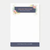 Tropische bloemen zwoegen goudlijst post-it® notes (Voorkant)