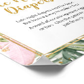 Tropische bloemenaloha late night luiers poster (Hoek)