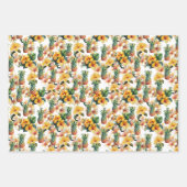 Tropische bloemenananas rode glitter inpakpapier vel (Voorkant 3)