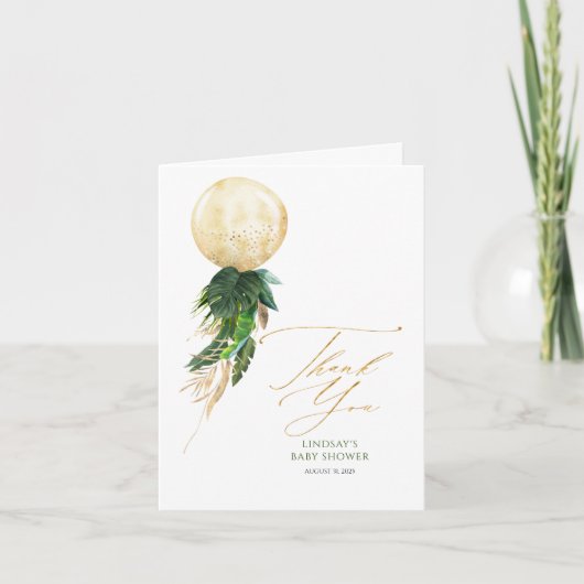 Tropische bloemenballon Garland dank u Bedankkaart (Voorkant)