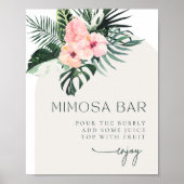 Tropische Bloemenboog Mimosa Bar teken Poster (Voorkant)