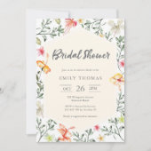 Tropische bloemenbruids douche uitnodiging (Voorkant)