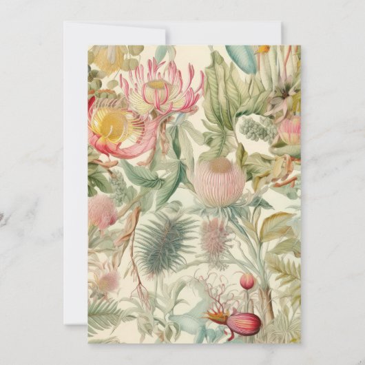  tropische bloemenbruids doucheuitnodiging kaart (Achterkant)