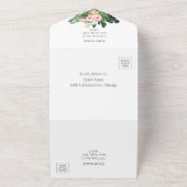 Tropische bloemenbruiloft alles in één uitnodiging (Buitenkant)