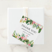 Tropische bloemenbruiloft dank u Flamingo Bedankjes Labels (In situ)