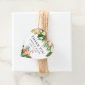 Tropische bloemenbruiloft dank u Flamingo hart Bedankjes Labels (In situ)