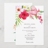Tropische bloemenbruiloft kaart (Voorkant / Achterkant)