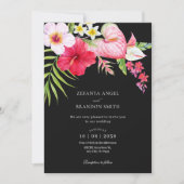 Tropische bloemenbruiloft kaart (Voorkant)