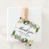 Tropische bloemenbruiloft kalligrafie dank u bedankjes labels (In situ)