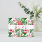 Tropische Bloemenbruiloft RSVP Briefkaart (Staand voorkant)