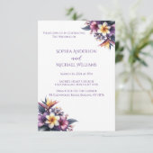 Tropische bloemenbruiloft thema uitnodiging (Staand voorkant)