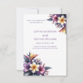 Tropische bloemenbruiloft thema uitnodiging (Voorkant)