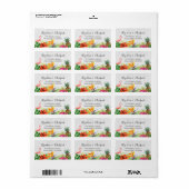 Tropische bloemenflamingo ananas rustiek hout etiket (Full Sheet)