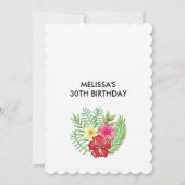 Tropische bloemenflamingoblinders 30e verjaardag kaart (Achterkant)