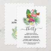 Tropische bloemenflamingoblinders 30e verjaardag kaart (Voorkant / Achterkant)
