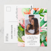 Tropische Bloemenfoto Sla de datum op Briefkaart (Voorkant / Achterkant)
