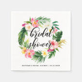 Tropische bloemenguirlande zomer bruidsdouche servet (Voorkant)