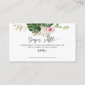 Tropische bloemenhibiscus luier loterij ticket informatiekaartje (Voorkant)