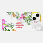 Tropische bloemenhibiscus roze groen geel wit Case-Mate iPhone case (Achterkant (horizontaal))