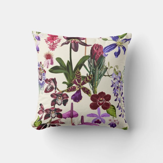 Tropische bloemenillustratie met bloemen. kussen (Voorkant)