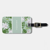 Tropische bloemenkleurlabel bagagelabel (Voorkant horizontaal)