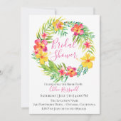 Tropische Bloemenkrans Bruidsdouche uitnodiging (Voorkant)