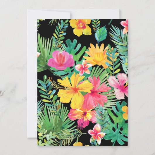 Tropische Bloemenkrans Bruidsdouche uitnodiging (Achterkant)