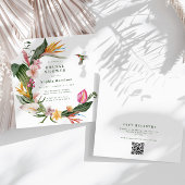 Tropische Bloemenkrans Bruidsdouche uitnodiging