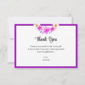 Tropische bloemenkrans in waterverf bedankkaart (Achterkant)