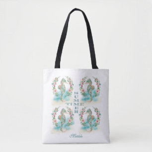 Tropische Bloemenkrans Zeepaardje, Luau ZOMERTIJD Tote Bag