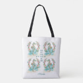Tropische Bloemenkrans Zeepaardje, Luau ZOMERTIJD Tote Bag (Achterkant)