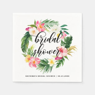Tropische bloemenkrans zomer bruidsdouche servet