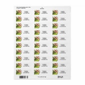 Tropische bloemenlabels van Chic Flower Etiket (Full Sheet)