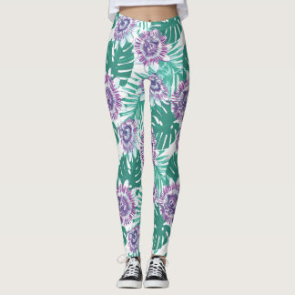 Tropische bloemenlegging leggings