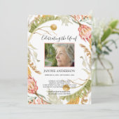 Tropische bloemenleven viering foto kaart (Staand voorkant)