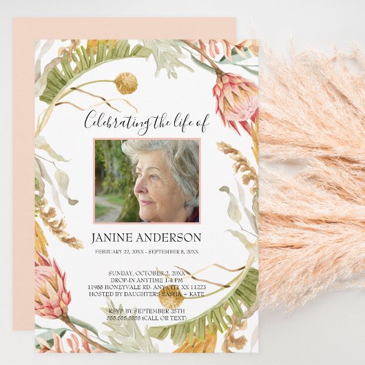 Tropische bloemenleven viering foto kaart