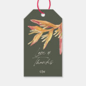 Tropische Bloemenliefde Bedankt Groene bruiloft gu Cadeaulabel (Voorkant)