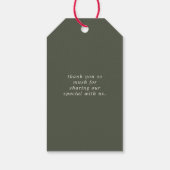 Tropische Bloemenliefde Bedankt Groene bruiloft gu Cadeaulabel (Achterkant)