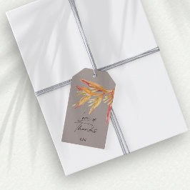 Tropische Bloemenliefde Bedankt Taupe bruiloft gun Cadeaulabel