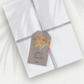 Tropische Bloemenliefde Bedankt Taupe bruiloft gun Cadeaulabel