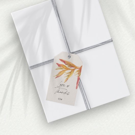 Tropische Bloemenliefde Bedankt Trouwgunst Cadeaulabel